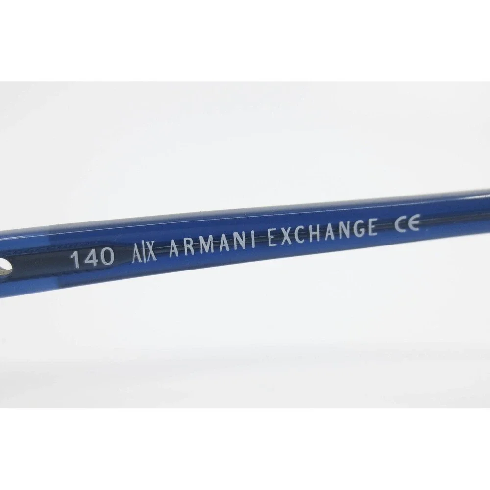 Armani Exchange AX 104 6LB Silver Blue Rectangular Semi Rimless Eyeglasses 52-19